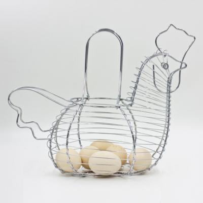 China Viable Hot Sale Wire Basket Egg Rack Hen Model Wire Egg Basket for sale