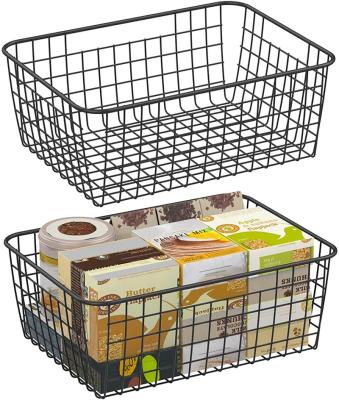 China Factory Customized Storage Mesh Wire Kitchen/Living Room/Bathroom Wire Storage Basket Metal Wire Locker Baskets For Storage for sale