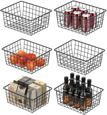 China High Quality Bathroom Wire Storage Basket Metal Wire Basket Kitchen Fruit Basket for sale