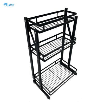 China Sustainable Universal Spice Rack Stainless Steel Condiments Rack Kitchen Seasoning Rack for sale