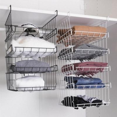 China Sustainable Stackable Metal Under Shelf Basket Buffet Storage Organizer Hanging Storage Wire Basket for sale