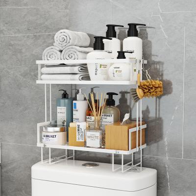 China Hot Sale Metal Storage Rack Toilet Cistern Bathroom Storage Organizer Shelf Over Toilet Viable Cistern for sale