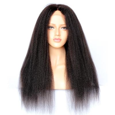 China SUPER SALES Straight Kinky Straight 50% OFF Raw Virgin Brazilian Remy Human Hair Kinky Straight 8 Inch To 28 Inch Full Lace Wig With Elastic Band for sale