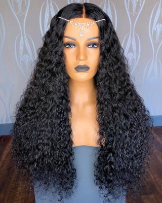 China 26 Inch 180% Density Indian Remy Hair Water Wave Full Lace Wig for sale