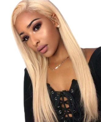 China Transparent Swiss Lace Front Wig Honey Blonde Virgin Human Hair Silky Straight First Full Lace Wig for sale