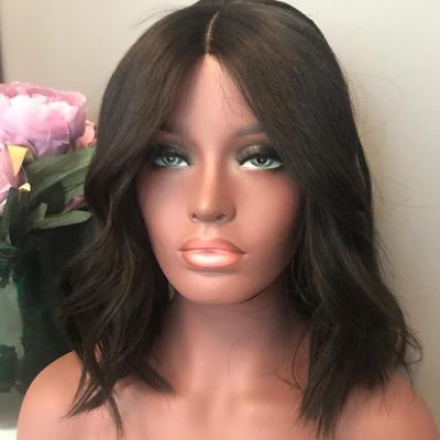 China Natural Straight Bleached Knotted Natural Hairline Bob Full Lace Wigs With 8 Inches Cambodian Virgin Hair for sale