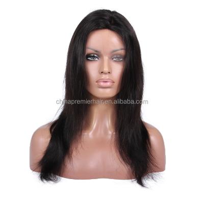 China Cheapest Price Natural Straight 100% Brazilian Remy Human Hair 100% Handtied Glueless Full Lace Wig for sale