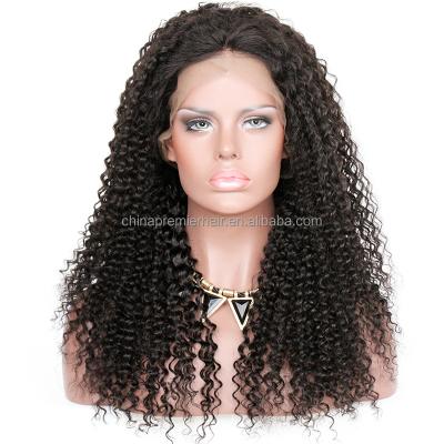 China Full Lace Wig 100% Virgin Curly Curly Mongolian Human Hair Curly Hair With Pre Plucked Hairline for sale