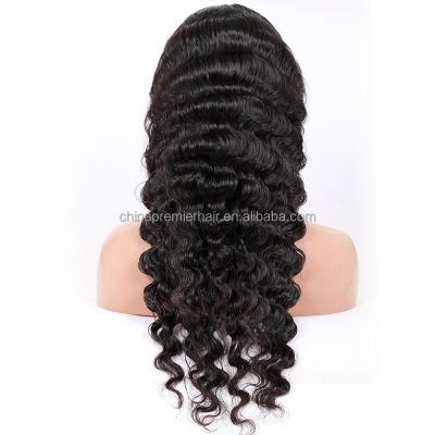 China Deep Wave Chinese Virgin Human Hair Deep Wave Body Wave Full Lace Wig for sale