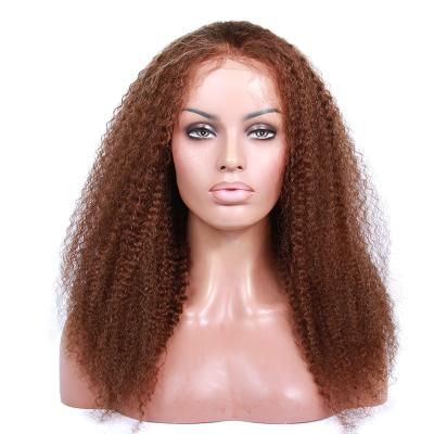 China Insurance Factory Trade High Quality Curly Curl Style Colored Women Weave Virgin Malaysian Remy Hair Full Lace Afro Kinky Wig for sale