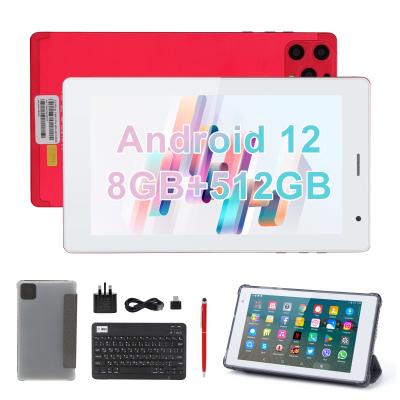 China C idea 7 Inch Android Smart Tablets 8+512GB Quad Core WiFi Tablet HD Touch Screen CM513(Red) for sale