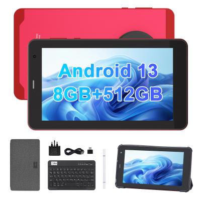 Cina C Idea Tablet Android 13 con SIM Wifi Tablet touch screen da 7 pollici per studenti CM518 Pro rosso in vendita