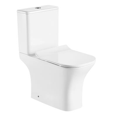 China Dual Flush Sanitary Ware European Bathroom WC P-Trap Toilet Closet Flush Two-Piece Ceramic Toilets for sale