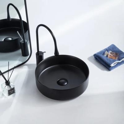 China European Standard Style Matte Color Customized Round Hand Wash Basin Black Vaso Sanitario Ceramic Sink for sale