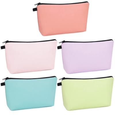 China Wholesale Eco-Friendly Canvas Accessory Pouch Cotton Makeup Bag Double Sided Double Sided Letter Zipper Cosmetic Bag for sale