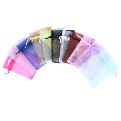 China Recyclable Brand New Small Gift Bags Colorful Jewelry Organza Bas Silver Organza Packaging Bag for sale