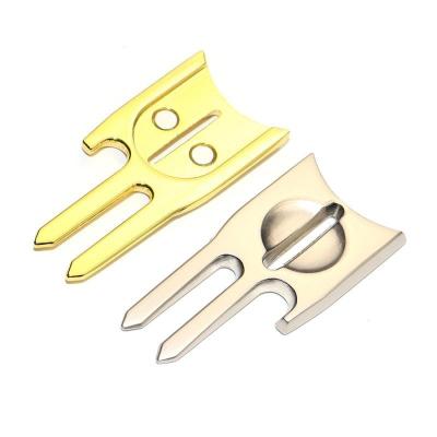 China Europe Customized Color Sliver Gold Shape Bottle Opener And Magnetic Groove Remover Golf Dibble Tools for sale