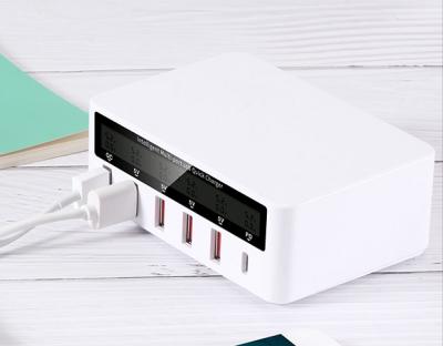 China USB Fast Charging Port Mobile Phone 5 Ports Desktop Led Display Charger Display 100W Fast Charging for sale