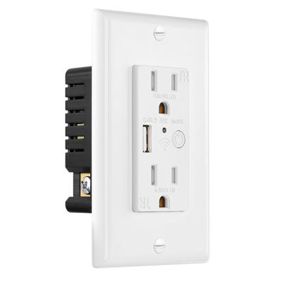 China Smart Control Factory Hot Sales Modern Design Ks-15t/With You Wall 110 277v Smart Wifi Socket for sale