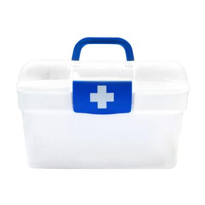 China Household Portable First Aid Medical Plastic Box Kit For Medicine Storage Wholesale Mount Handle Design Wall Plastic Case for sale