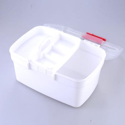 China Handle Design Healthcare Travel Storage Container Plastic First Aid Kit Medical Box Medicine Chest for sale