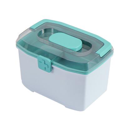 China Handle Design Healthcare Travel Storage Container Plastic First Aid Kit Medical Box Medicine Chest for sale