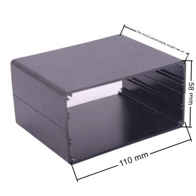 China PCB Box 110x58 mm Alloy Customized Black Anodized Black Aluminium Extruded Enclosure for sale