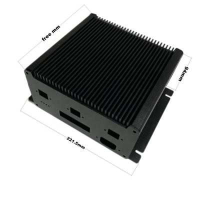 China Heat Sink 222x94 mm Custom Large Size Al6063 Alloy Aluminum Extrusion Enclosure Box for Electronic for sale