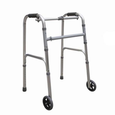 China Lightweight Legs Stance View With Two Wheels Folding Aid Walker Walking Suit For Disabled And Elder for sale