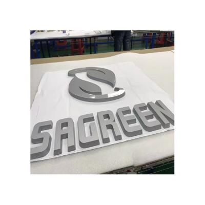 China Shops advertising business sign custom 3d wall led light logo letter stainless steel acrylic facelit led sign shop sign for sale