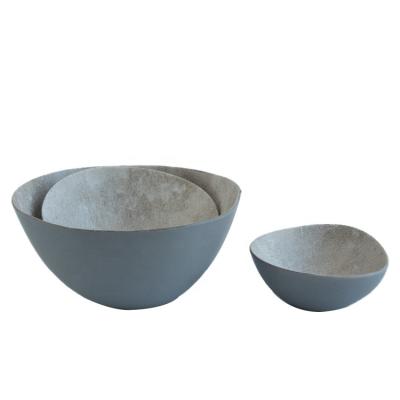 China Sustainable Cheap Wholesale Different Size Irregular Matte Marble Ceramic Ware Bowl Line For Restaurant for sale