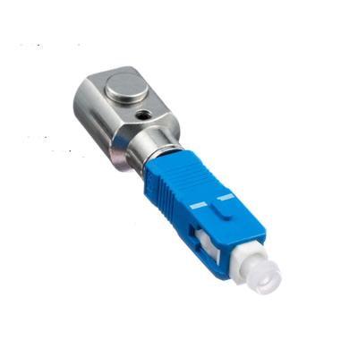 China WANS FTTH SC UPC SM Clamp Connector Optical Cable Square Around Bare Fiber Adapter for sale