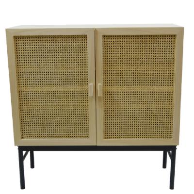 China Foot K/D Rattan Storage Cabinet With Iron Foot for sale