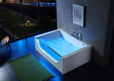 China Hot Tub Massage Bathtub With Front Led Glass For 2 Person for sale