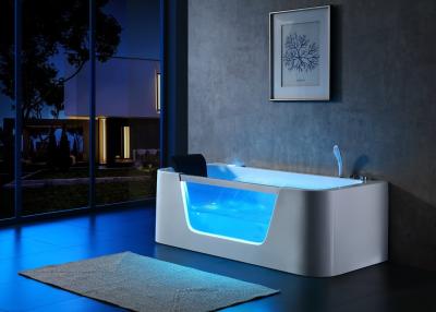 China Spa Massage Bathtub With Front Led Glass for sale