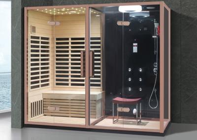 China Gold Frame Sauna Combined Steam Room With Shower For Villa Use for sale