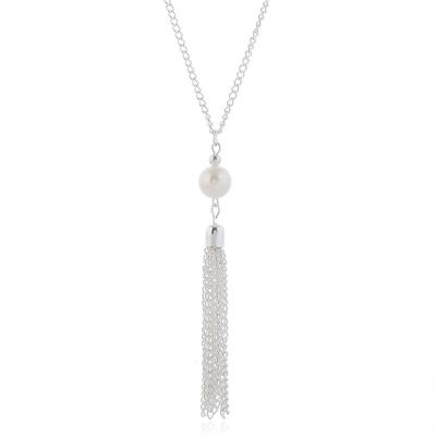 China CLASSIC fashion long pearl necklace with fine white pearl sweater pendant chain tassel spring accessories chains and autumn clothing for sale