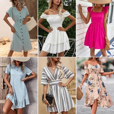 China Anti-static cheap price sale skirt factory stock clothes women clothes women's dress casual dress for sale