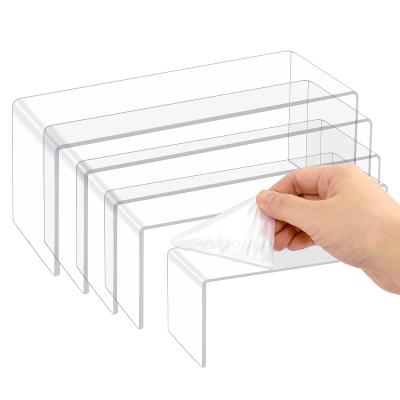 China Acrylic Clear Acrylic Table Top Display Risers Acrylic Riser Rack For Perfume Shoes for sale