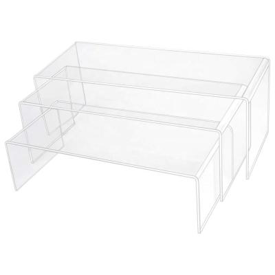 China 2021 environment friendly new designMulti purpose 3 pieces of clear acrylic riser / acrylic shelf risers for retail store for sale