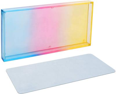 China Wholesale Factory Design Iridescence Color Background The New Serving Tray Rainbow Acrylic Tray for sale