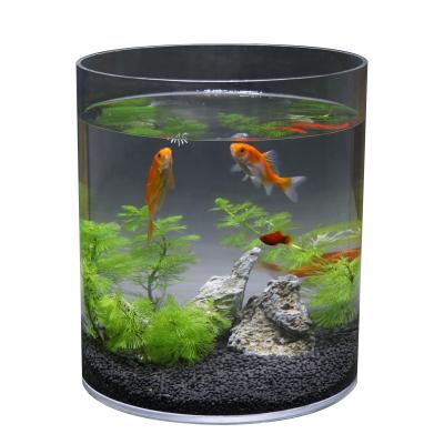 China High End Creative Acrylic Cylindrical Living Room Small Round Desktop Aquarium Turtle Tank Goldfish Barrel Landscape Tank Customizat for sale