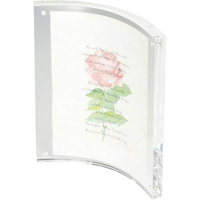 China Non-Toxic Curved Acrylic Plexiglass Photo Frame Glass Clear Hot Pressing Artwork Block for sale