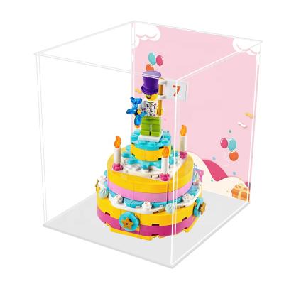 China Eco-friendly And Handmade Transparent Welding Plexiglass Display Cabinet Bracket Bread Cake Box Acrylic Customization for sale