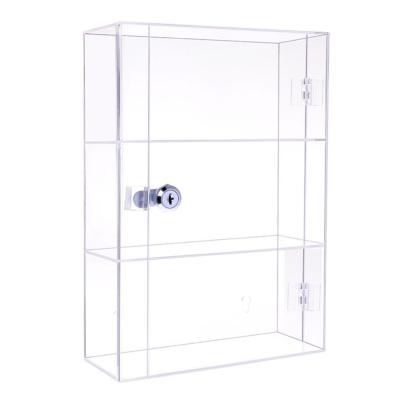 China Custom Clear Acrylic Toy Rack Display Cabinet Locking Clear Acrylic Display Case With Lock for sale