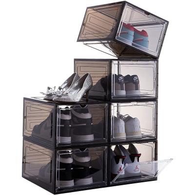 China factory customize stackable plastic sneaker storage sneaker display case acrylic shoe display box Zs-552 for sale