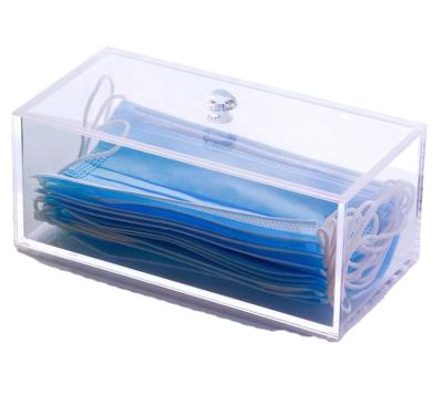 China Classy Clear Acrylic Box Disposable Mask Storage Box for sale