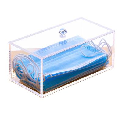 China Organize high quality clear cube display modern design promotion mask acrylic storage box with lid for sale