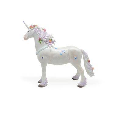 China Realistic Unicorn Action Figure Western Mythology Creature Toys For Children 3D Unicorn Figure White Horse With Horn Spiral Horse Model Toys for sale