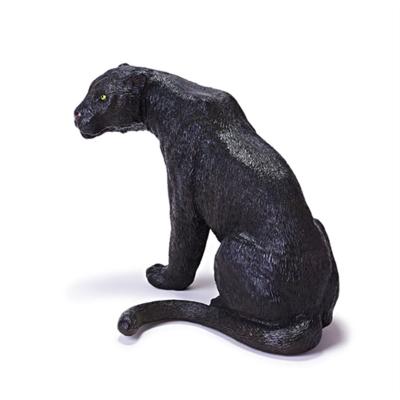 China 3D Model Zoo Wild Panther Plush Toys Figures Museum Decoration Plastic Models Kids Toys Gift for sale